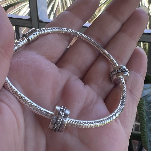 PAIR • Sparkling Spacer Clip Charms - Picture 3 of 13